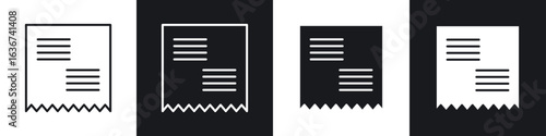 Paper receipt icon vector - Sign or Symbol collection