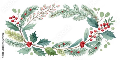 Watercolor Christmas Wreath...