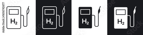 hydrogen fuel pump icon vector - Sign or Symbol collection