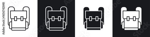 Hiking backpack icon vector - Sign or Symbol collection