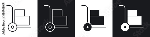 Hand truck icon vector - Sign or Symbol collection