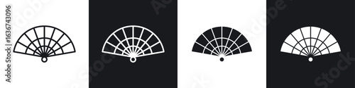 Hand fan icon vector - Sign or Symbol collection