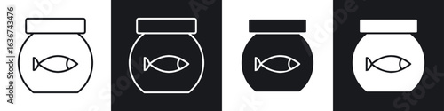 Fish bowl icon vector - Sign or Symbol collection