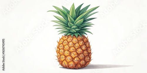 Watercolor Pineapple Illust...