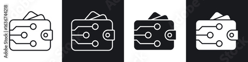 Digital wallet icon vector - Sign or Symbol collection