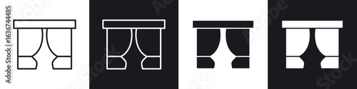 Curtains icon vector - Sign or Symbol collection