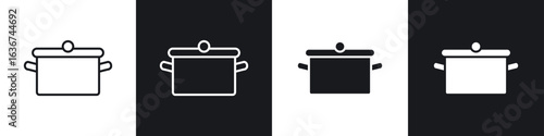 Cooking pot icon vector - Sign or Symbol collection