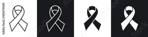 Cancer ribbon icon vector - Sign or Symbol collection
