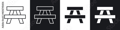 Camping table icon vector - Sign or Symbol collection
