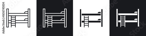 Bunk bed icon vector - Sign or Symbol collection