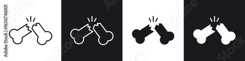 Broken bone icon vector - Sign or Symbol collection