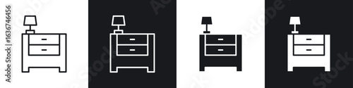 Bedside table icon vector - Sign or Symbol collection