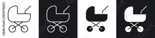 Baby carriage icon vector - Sign or Symbol collection