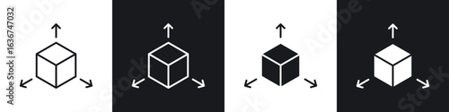 3D modeling icon vector - Sign or Symbol collection