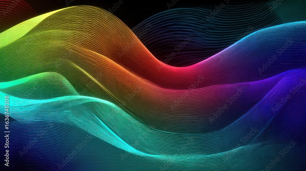 Fototapeta premium Abstract colorful wave lines background