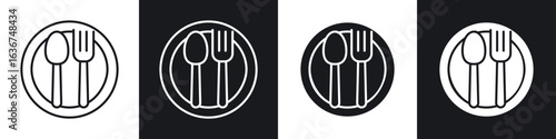 Spoon and Fork icon vector - Sign or Symbol collection