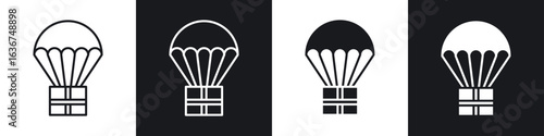 Parachute icon vector - Sign or Symbol collection