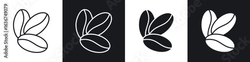 Coffee beans icon vector - Sign or Symbol collection