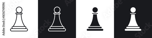 Chess pawn icon vector - Sign or Symbol collection