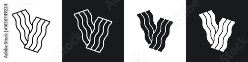 Bacon icon vector - Sign or Symbol collection
