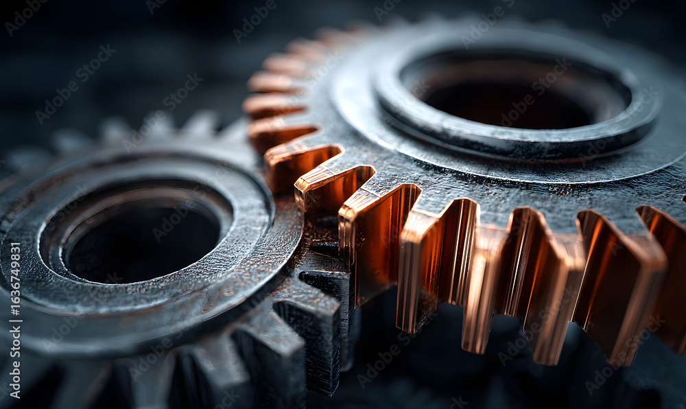 Image of two gears meshing, symbolizing teamwork, collaboration, and synergy in business. Image of two gears meshing, symbolizing teamwork, collaboration, and synergy in business.