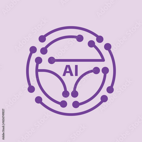 Autonomous car taxi and artificial intelligence technology icon GPS navigation, steering wheel, wireless, parking, and vehicle sensors. Flat vector illustration isolated. Smart transport concept