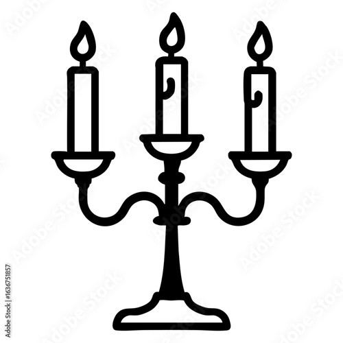 three candles on stand
