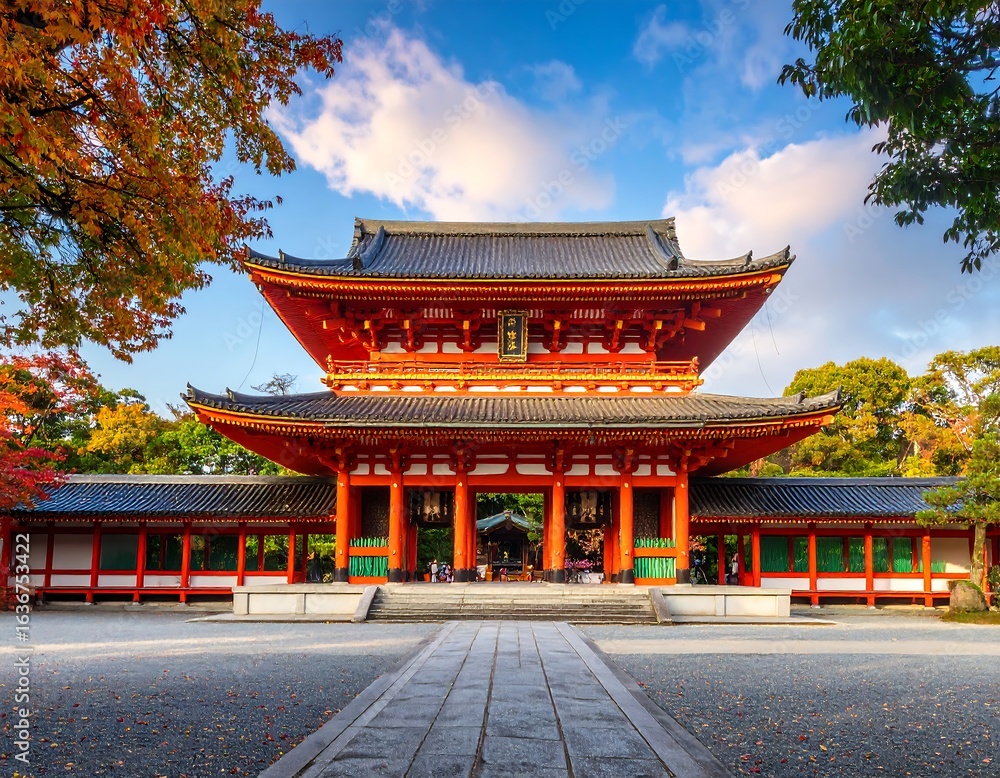 Fototapeta premium Autumn temple entrance