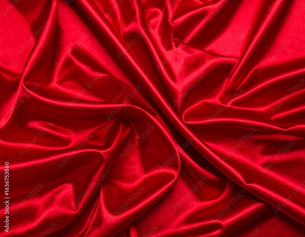 Obraz premium Rich red satin draped in folds