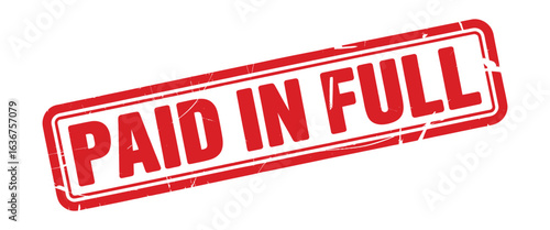Red stamp declaring paid in full
