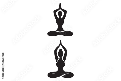yoga silhouette vector