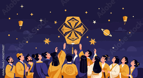 Sky Lanterns Illuminate The Night As People From Various Cultures Celebrate