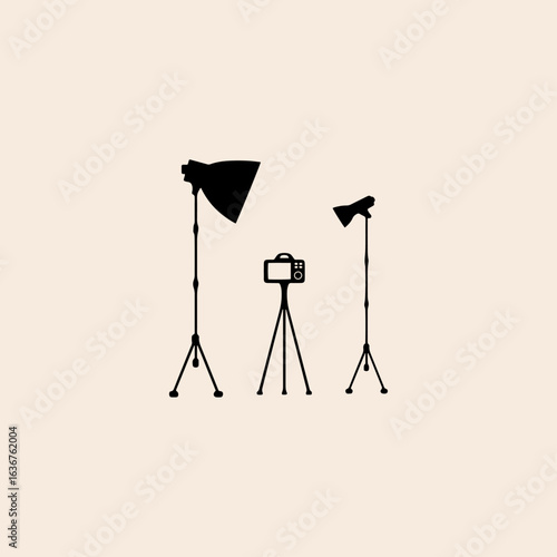 Photo studio icon flat vector design.
