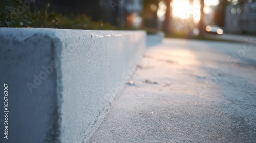 Wallpaper Mural Sunlight Glows on Outdoor Concrete Surface with Grass and Pathway Torontodigital.ca