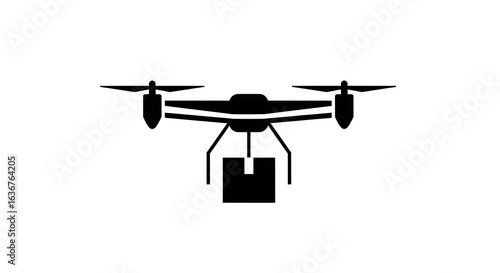 Drone delivering package icon simple vector illustration for websites