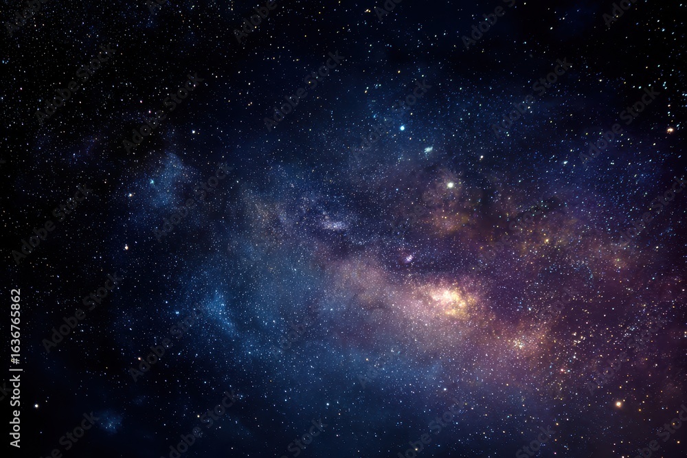 Naklejka premium Stars and galaxy outer space sky night universe background