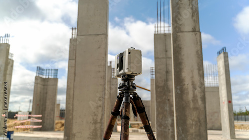 Geodetic Instrument Laser Scanner At Construction Site
