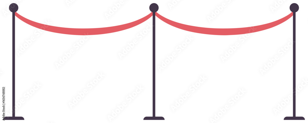 Obraz premium Museum Stanchions Red Rope Barrier