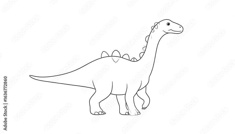 Obraz premium Simple dinosaur outline drawing