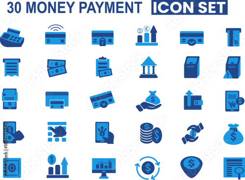The activity icon while shopping are related to digital financial transactions to start the process of paying, sending, or receiving money.