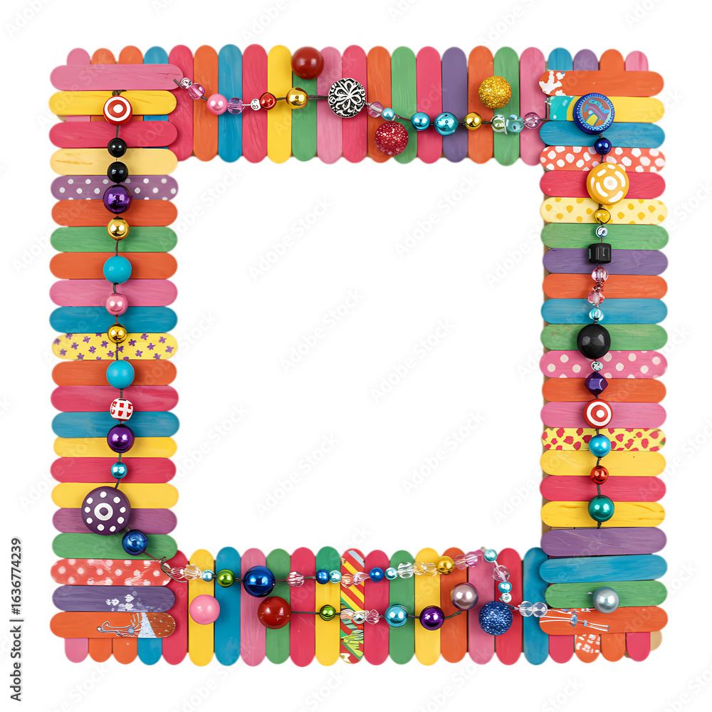 Obraz premium Vibrant Popsicle Stick Frame Craft Project