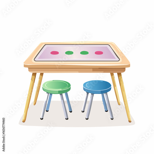 Spieltisch mit Hockern