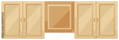 wooden wall cabinet vector illustration