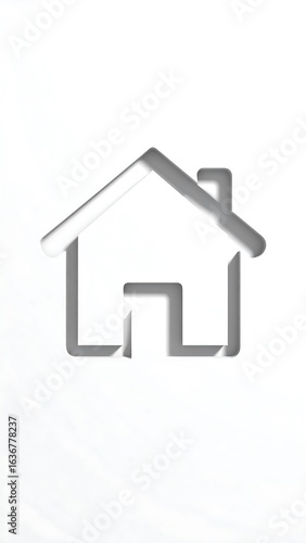 Simple house icon, 3D style