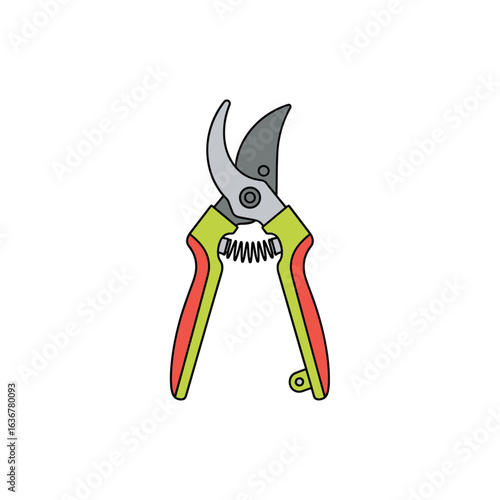 Illustration of heavy duty bypass garden pruning shears for effortless yard work