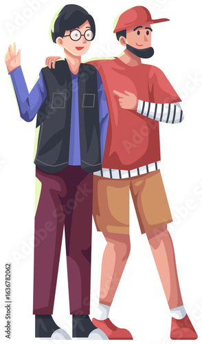 two friends introducing themselves