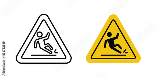 Wet floor sign pack. vector glyph flat icons