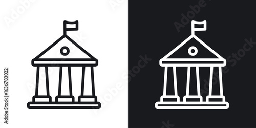 University icons. Illustration of outline icons