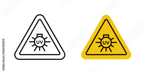 UV light do not look signs. Illustration of outline icons