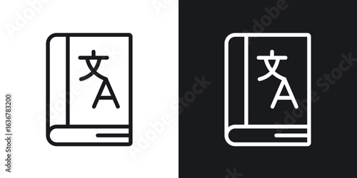 Translation icons. Illustration of outline icons